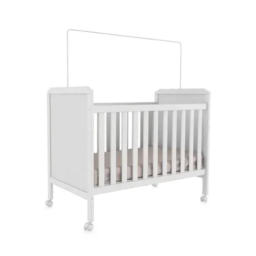 Berço Americano Cloe Mini Cama 2 em 1 Branco Brilho